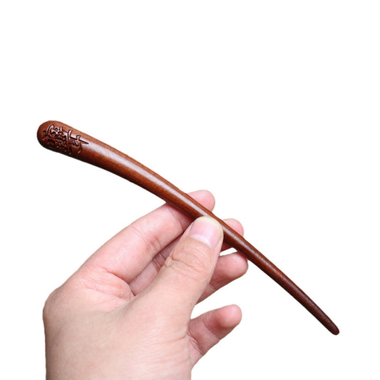 Jujube wood hairpin Taoist style wooden hair accessories Double-sided carved hairpins